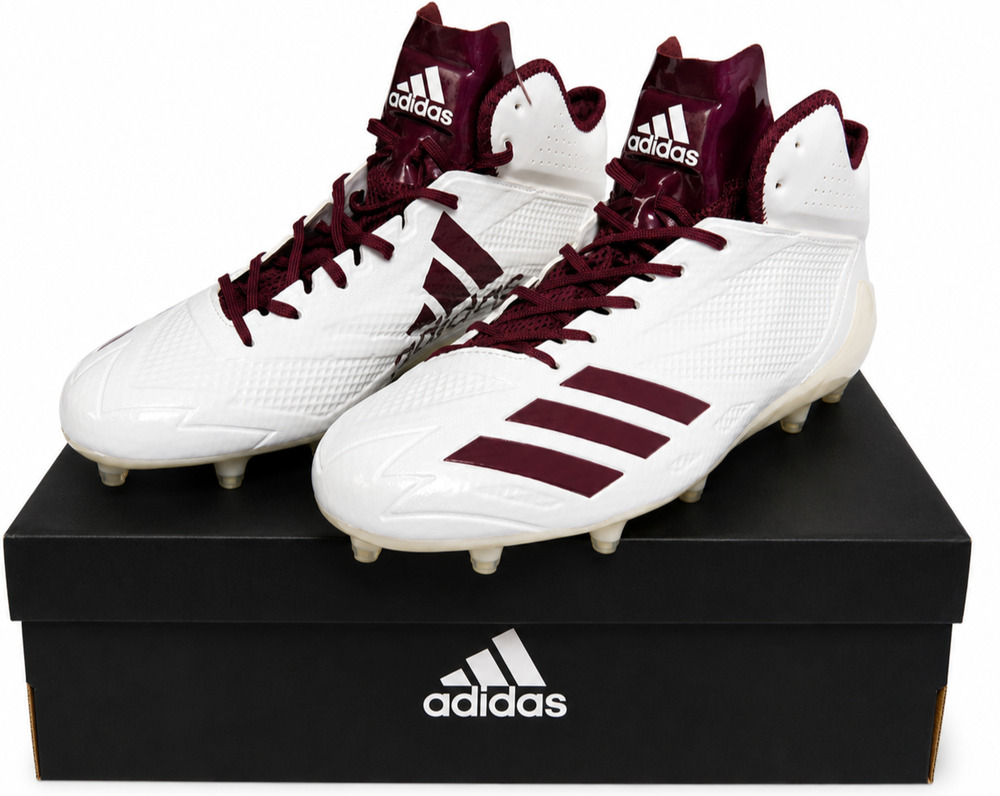 Adidas Adizero 5-Star 6.0 Mid Football Cleats Men's Size 13 White Maroon BW1088